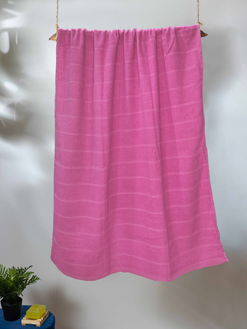 Reversible One Side Terry 100% Cotton Towel <small> (solid-hot pink)</small>