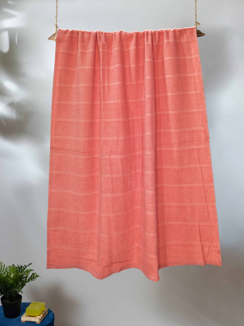 Reversible One Side Terry 100% Cotton Towel <small> (solid-coral)</small>