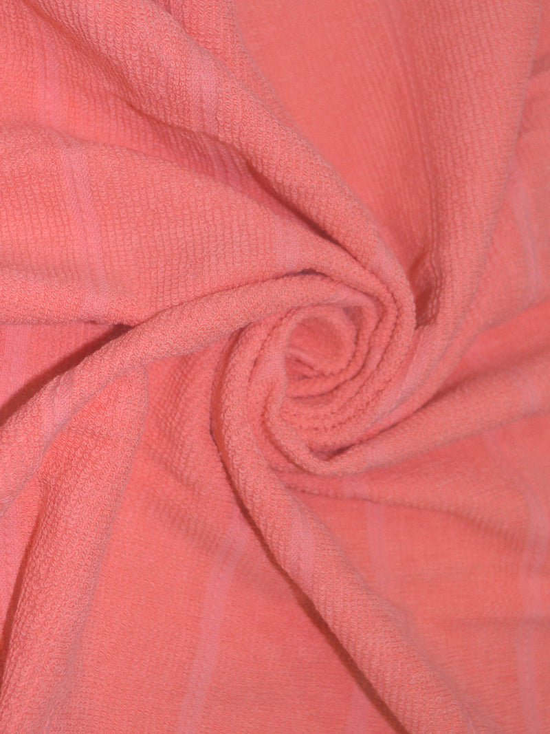 Reversible One Side Terry 100% Cotton Towel <small> (solid-coral)</small>