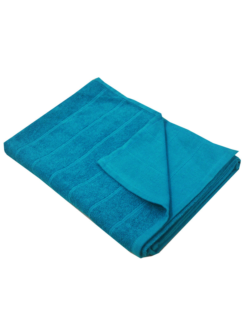 Reversible One Side Terry 100% Cotton Towel <small> (solid-aqua)</small>