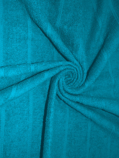 Reversible One Side Terry 100% Cotton Towel <small> (solid-aqua)</small>