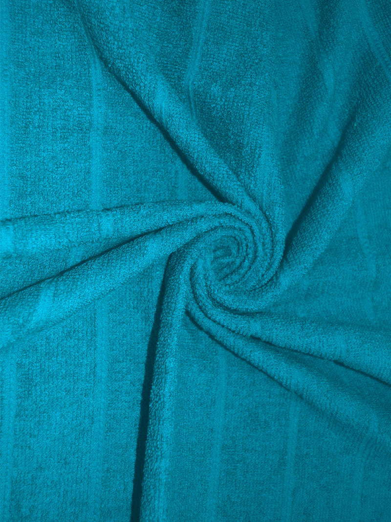 Reversible One Side Terry 100% Cotton Towel <small> (solid-aqua)</small>