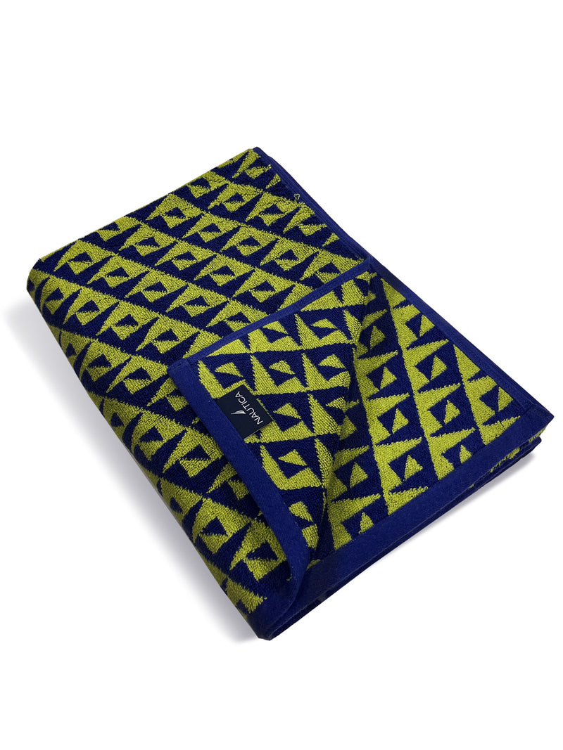 Designer 100% Cotton Beach & Bath Towel <small> (geometrical-green/blue)</small>