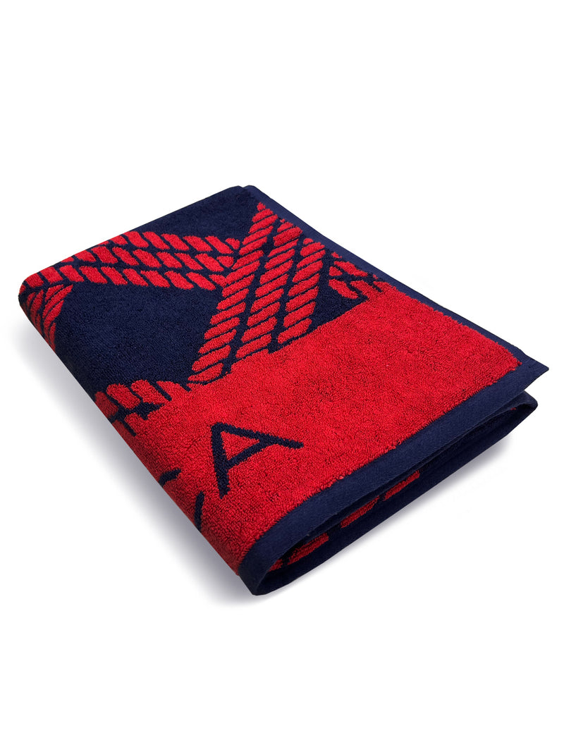 Designer 100% Cotton Beach & Bath Towel <small> (checks-red/navy)</small>