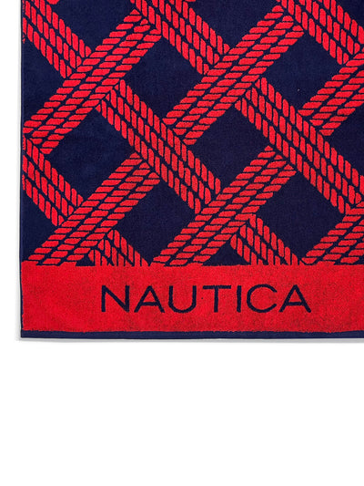 Designer 100% Cotton Beach & Bath Towel <small> (checks-red/navy)</small>