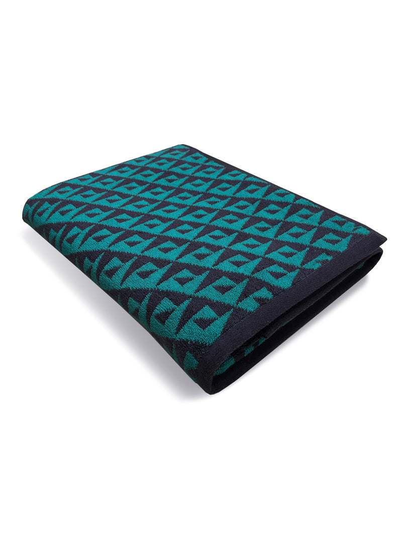 Designer 100% Cotton Beach & Bath Towel <small> (geometrical-teal/grey)</small>