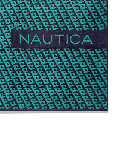 Designer 100% Cotton Beach & Bath Towel <small> (geometrical-teal/grey)</small>