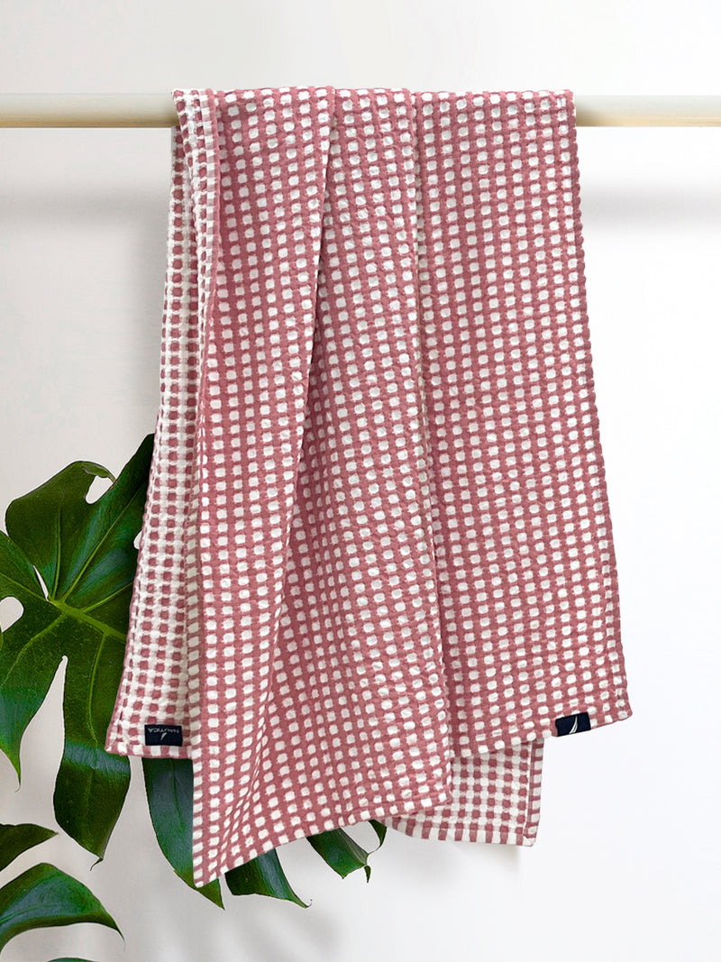 Designer Waffle Cotton Towels- Soft, Plush And Quick-Drying <small> (waffle-dull pink)</small>