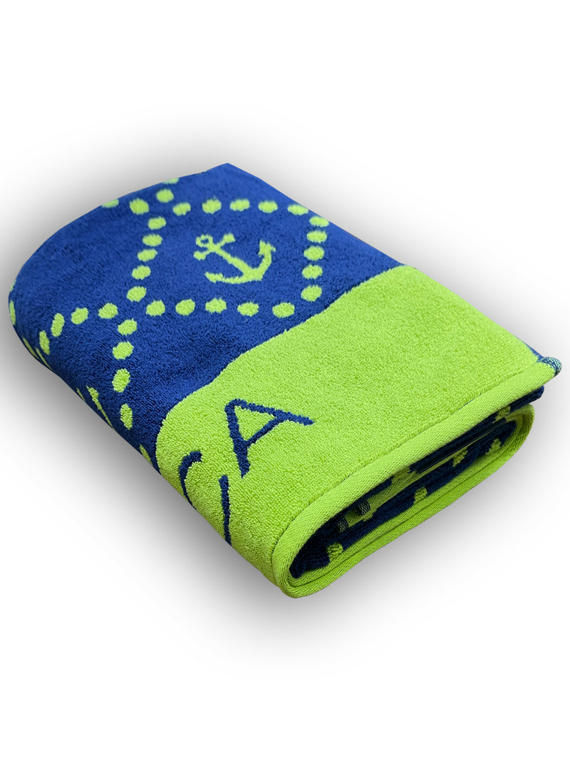 Designer 100% Cotton Beach & Bath Towel <small> (ornamental-green/blue)</small>