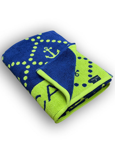 Designer 100% Cotton Beach & Bath Towel <small> (ornamental-green/blue)</small>