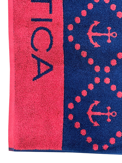 Designer 100% Cotton Beach & Bath Towel <small> (ornamental-red/navy)</small>