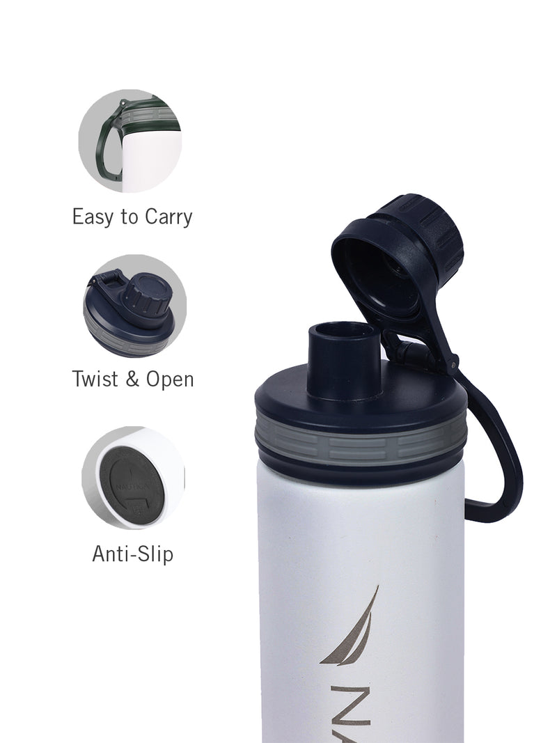 Stylish Triple-Layer Bottle: 24-Hour Insulated Thermos/Flask For Fitness And Sports <small> (texas solid-white)</small>