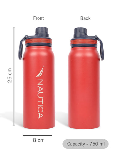 Stylish Triple-Layer Bottle: 24-Hour Insulated Thermos/Flask For Fitness And Sports <small> (austin solid-darkred)</small>