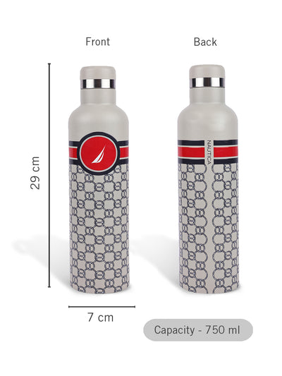 Iconic Leak-Proof Bottle: 24-Hour Hot & Cold Thermos/Flask For Fitness Enthusiasts <small> (oreo big prtd-beige/red)</small>