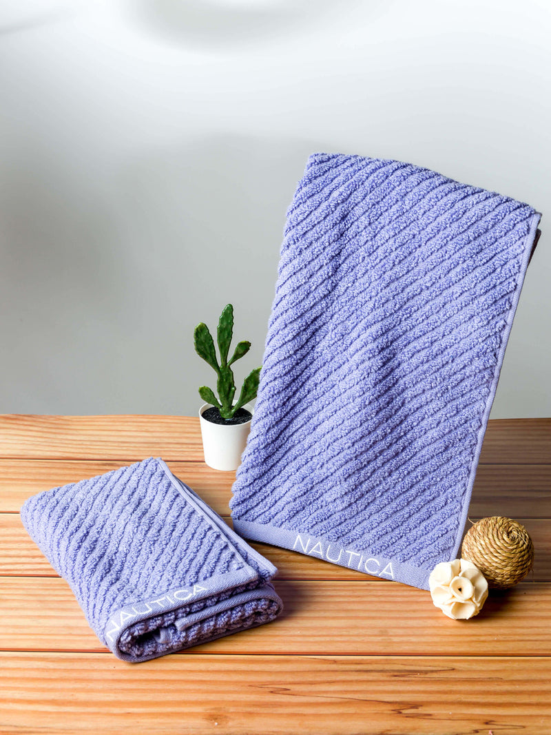 Fluffy Zero Twist 100% Cotton Towel -2-Hand 4-Face 1-Reed Diffuser <small> (solid-grapemist)</small>