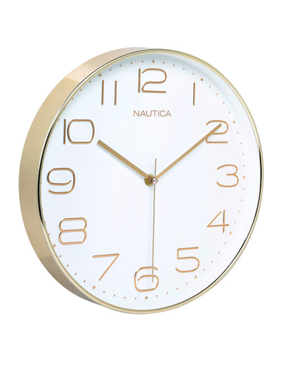 Modern Wall Clock For Latest Stylish Home With Quartz Silent Sweep Technology <small> (glossy rim-white/rosegold)</small>