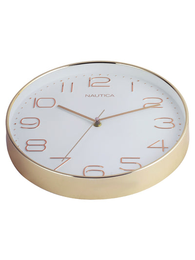 Modern Wall Clock For Latest Stylish Home With Quartz Silent Sweep Technology <small> (glossy rim-white/rosegold)</small>