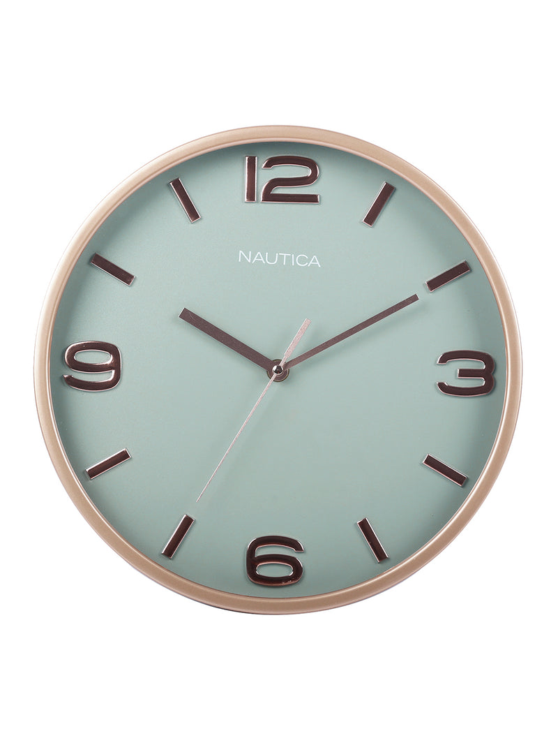 Modern Wall Clock For Latest Stylish Home With Quartz Silent Sweep Technology <small> (solid matt-sage/rosegold)</small>