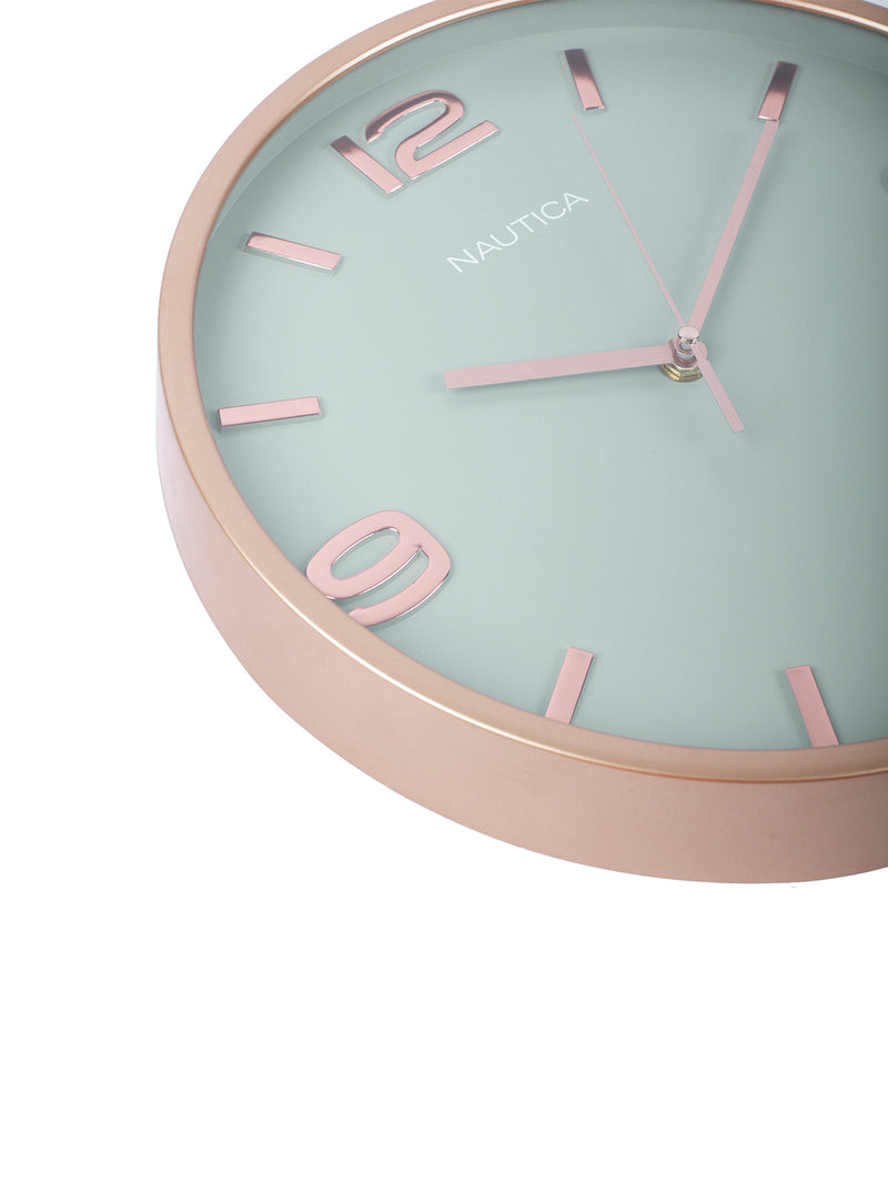 Modern Wall Clock For Latest Stylish Home With Quartz Silent Sweep Technology <small> (solid matt-sage/rosegold)</small>