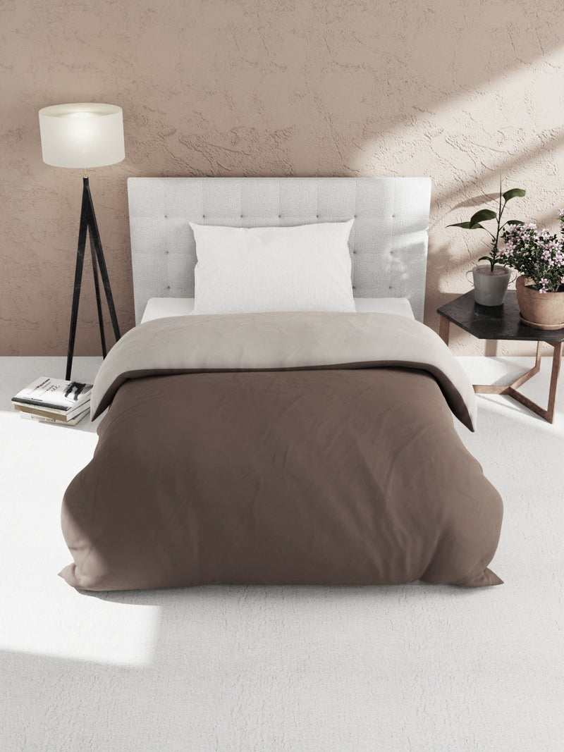 Ultra Soft Microfiber Reversible Comforter For All Weather <small> (reversible-choco/peach)</small>