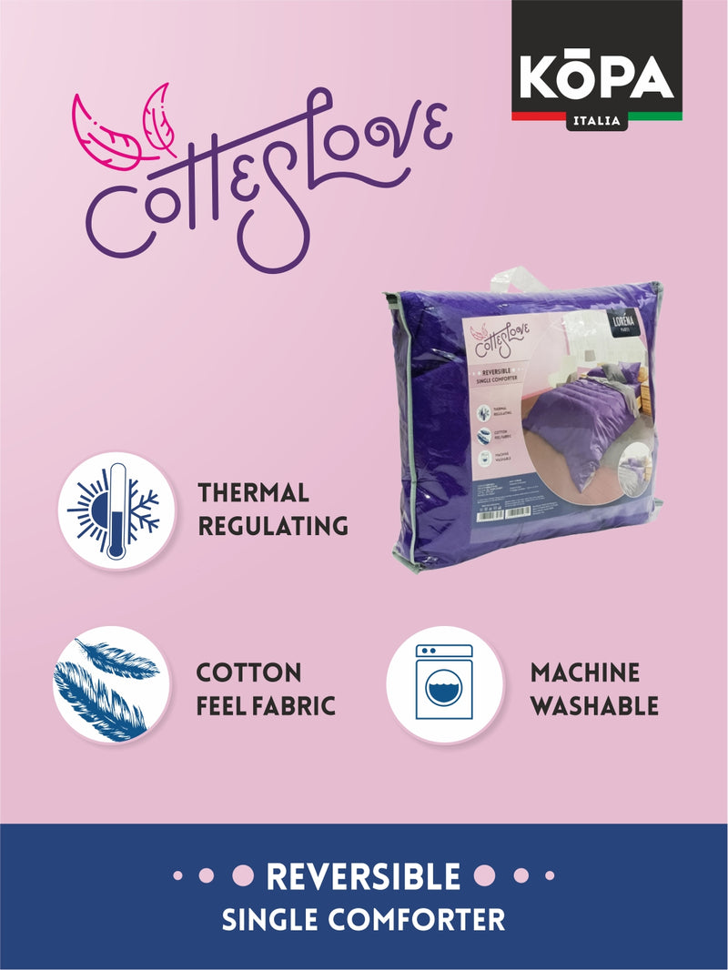 Ultra Soft Microfiber Reversible Comforter For All Weather <small> (reversible-grape/lavender)</small>