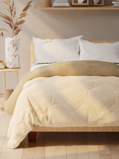 Super Soft Microfiber Double Comforter For All Weather <small> (reversible-choco/peach)</small>