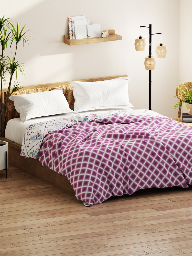 Super Soft Bamboo Micro Double Comforter For All Weather <small> (geometric-purple)</small>