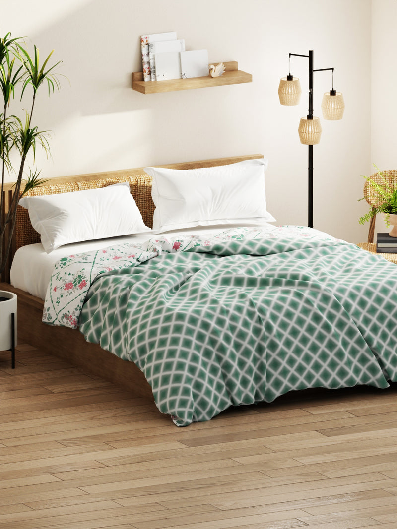 Super Soft Bamboo Micro Double Comforter For All Weather <small> (geometric-green)</small>