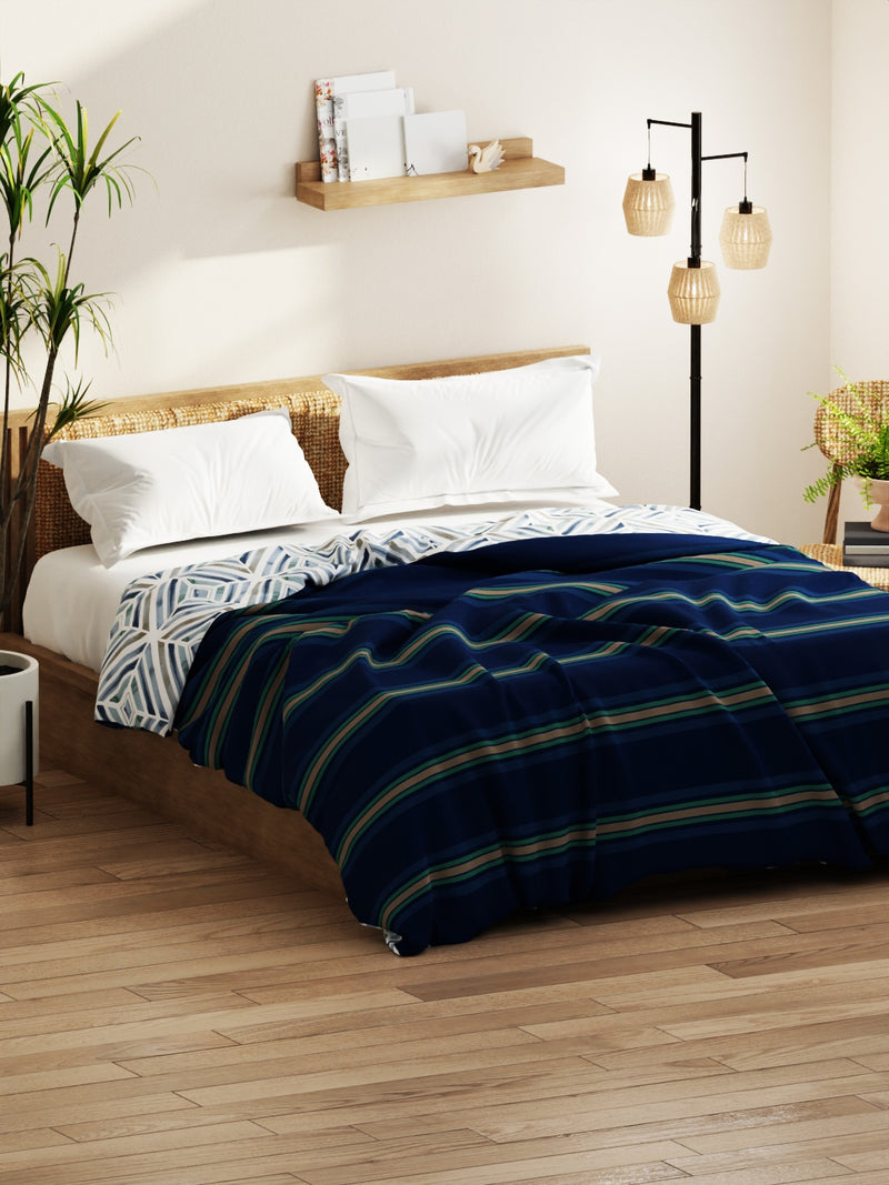 Super Soft Bamboo Micro Double Comforter For All Weather <small> (stripe-dk.blue)</small>