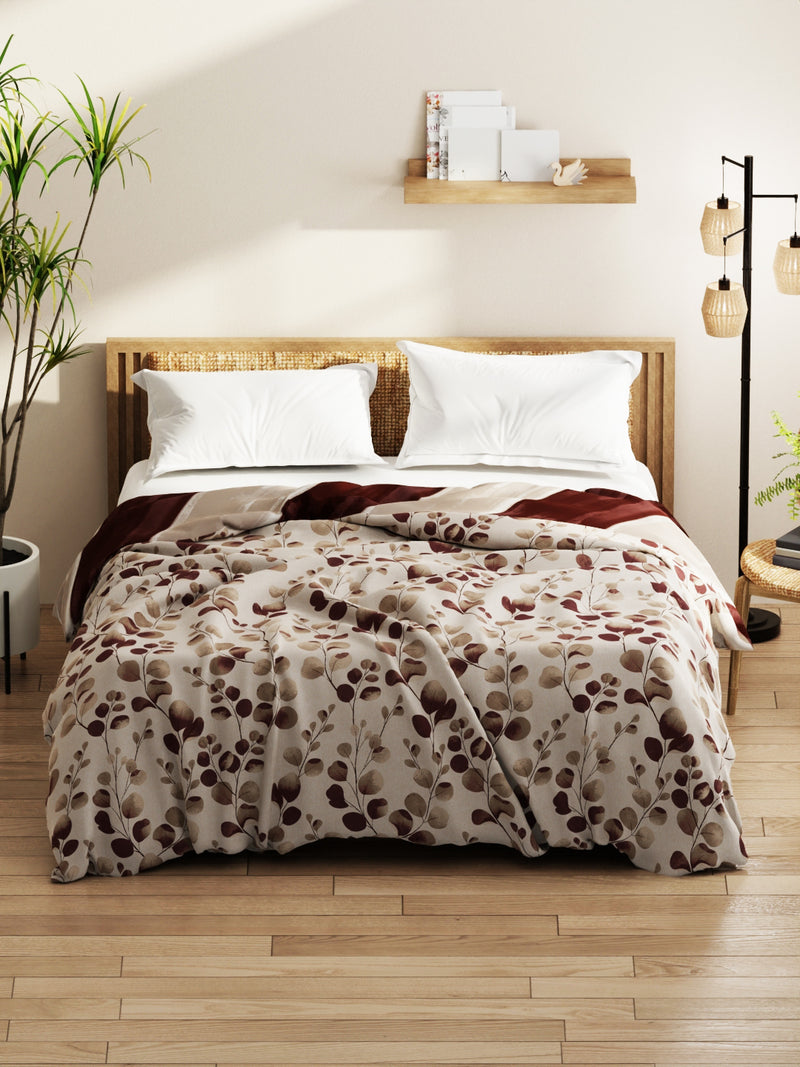 Super Soft Bamboo Micro Double Comforter For All Weather <small> (floral-brown)</small>