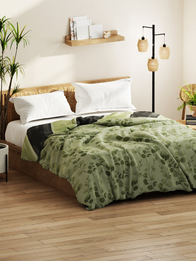 Super Soft Bamboo Micro Double Comforter For All Weather <small> (floral-green)</small>