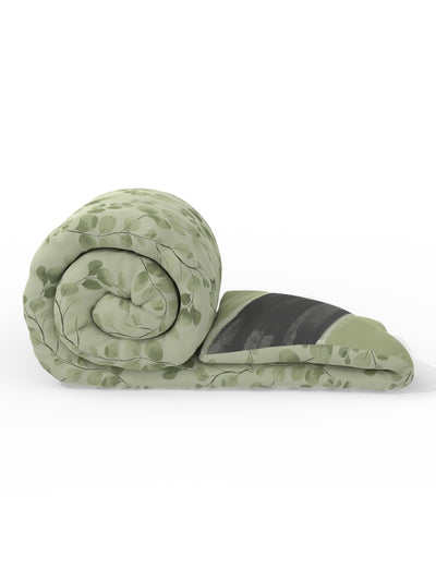 Super Soft Bamboo Micro Double Comforter For All Weather <small> (floral-green)</small>