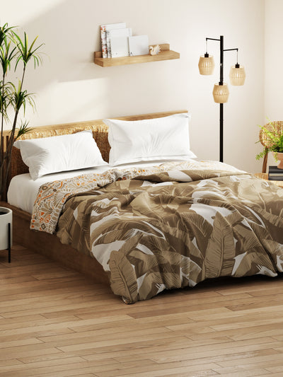 Super Soft Bamboo Micro Double Comforter For All Weather <small> (floral-sand)</small>