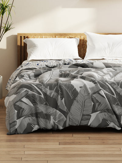 Super Soft Bamboo Micro Double Comforter For All Weather <small> (floral-grey)</small>