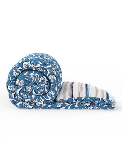 Super Soft Microfiber Comforter For All Weather <small> (floral-blue)</small>