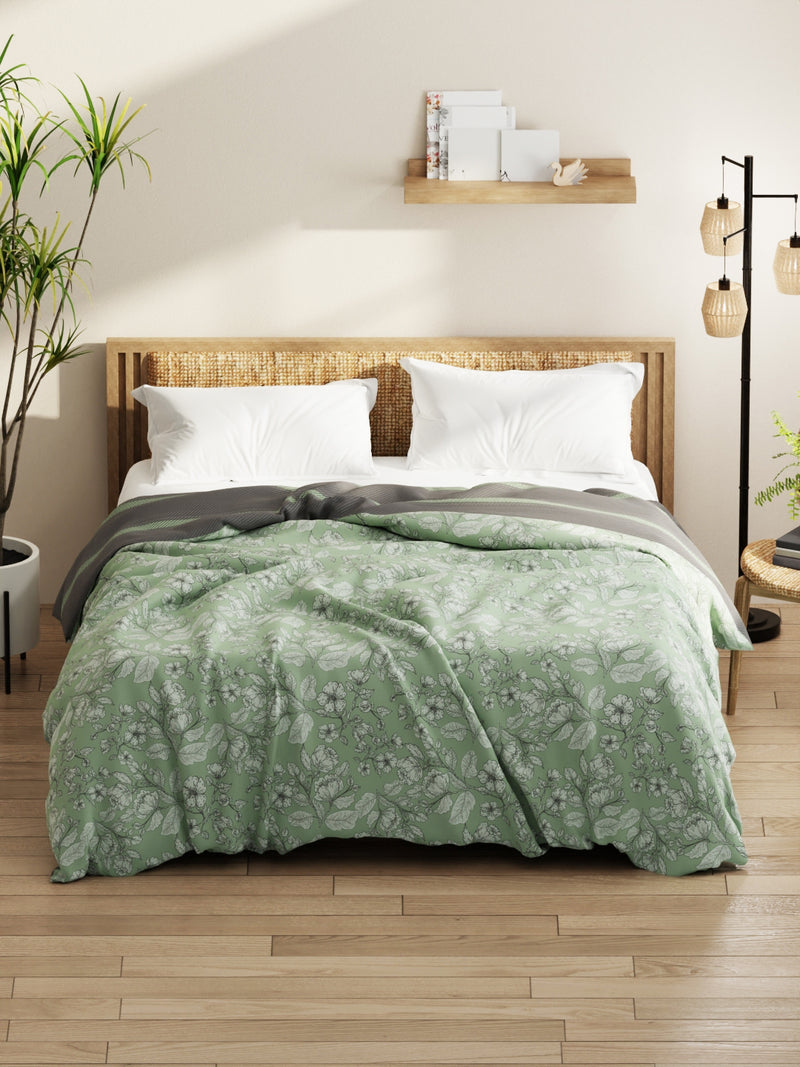 Super Soft Microfiber Comforter For All Weather <small> (floral-pistachio)</small>