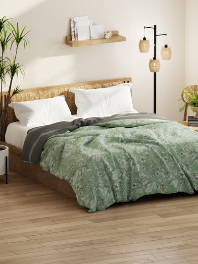 Super Soft Microfiber Comforter For All Weather <small> (floral-pistachio)</small>