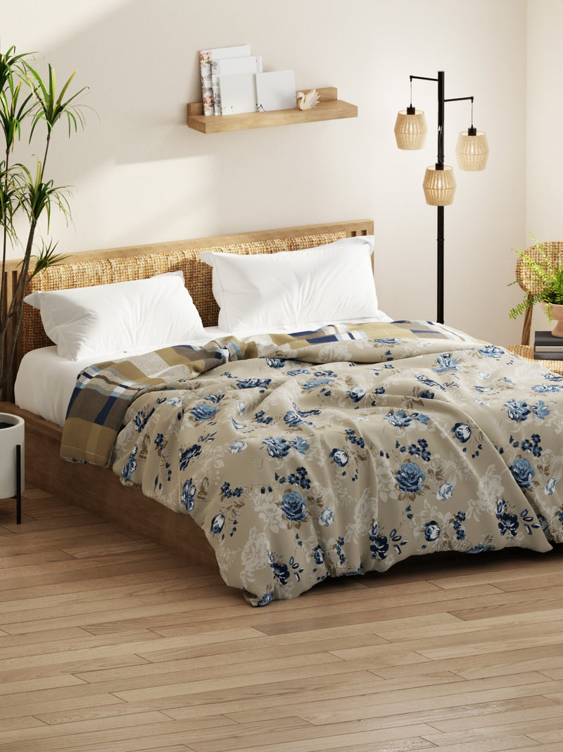 Super Soft Microfiber Comforter For All Weather <small> (floral-sand/blue)</small>