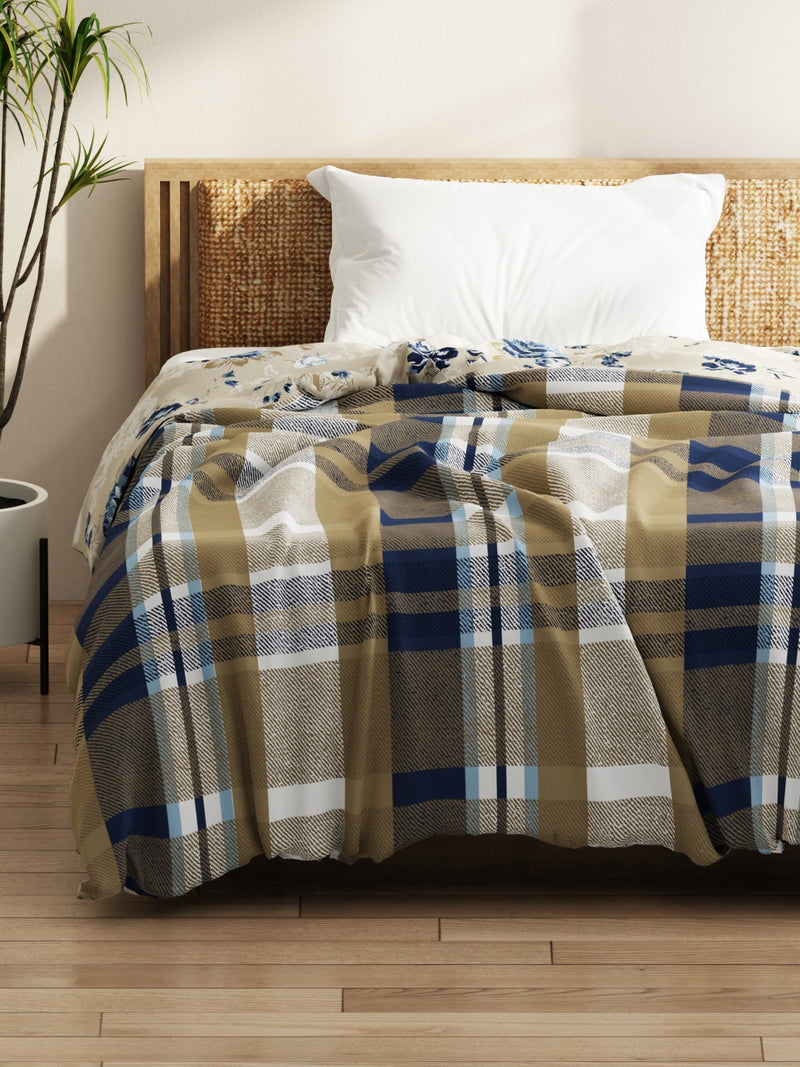 Super Soft Microfiber Comforter For All Weather <small> (floral-sand/blue)</small>