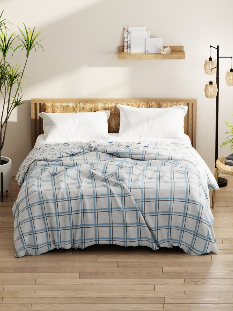 Super Soft Microfiber Comforter For All Weather <small> (floral-grey/blue)</small>