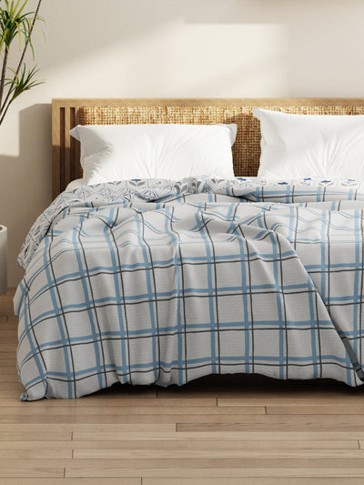 Super Soft Microfiber Comforter For All Weather <small> (floral-grey/blue)</small>