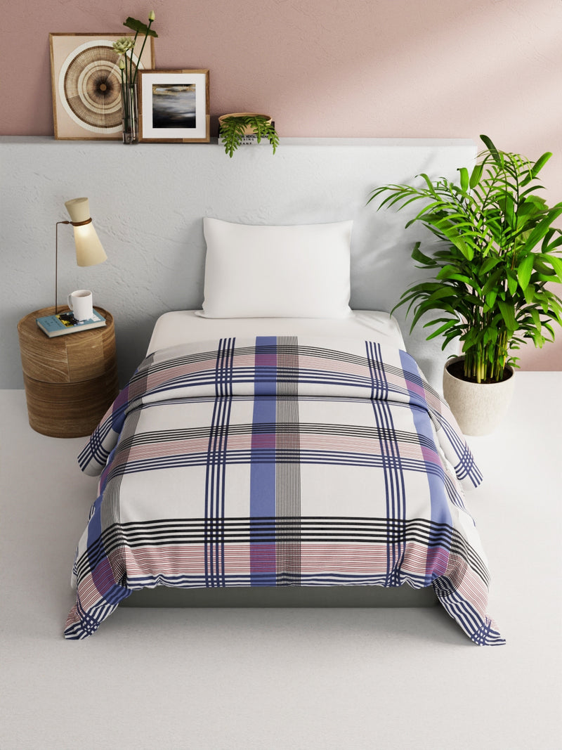 Super Soft 100% Natural Cotton Fabric Comforter For All Weather <small> (stripe-red/navy)</small>