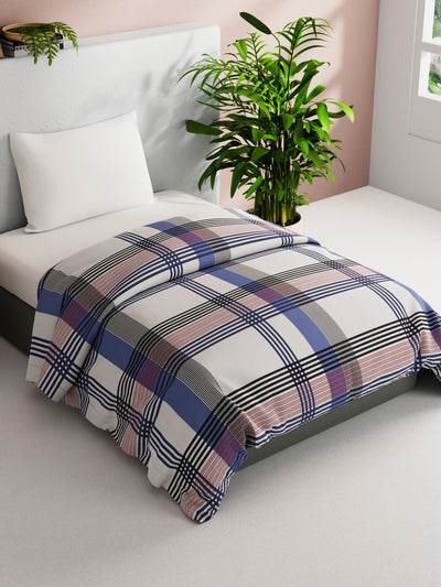 Super Soft 100% Natural Cotton Fabric Comforter For All Weather <small> (stripe-red/navy)</small>