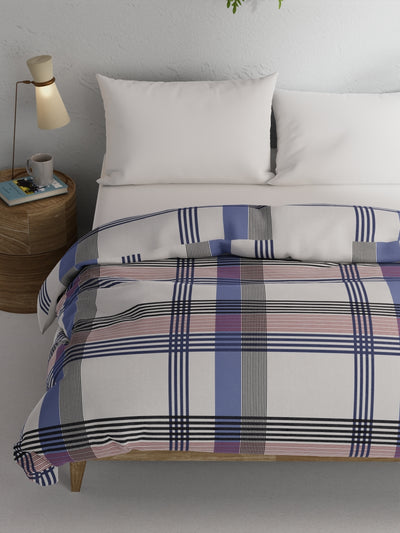 Super Soft 100% Natural Cotton Fabric Comforter For All Weather <small> (stripe-red/navy)</small>