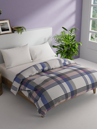 Super Soft 100% Natural Cotton Fabric Comforter For All Weather <small> (stripe-red/navy)</small>