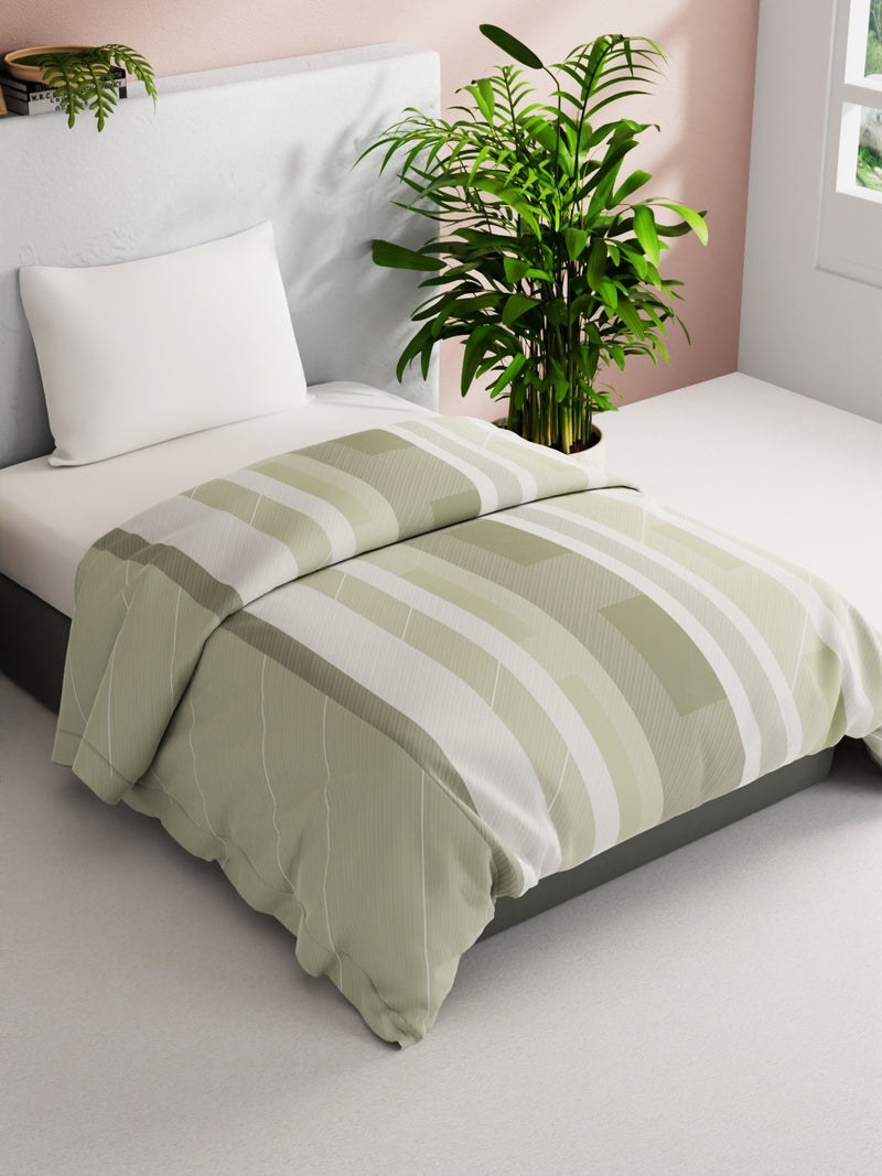 Super Soft 100% Natural Cotton Fabric Comforter For All Weather <small> (stripe-sage)</small>