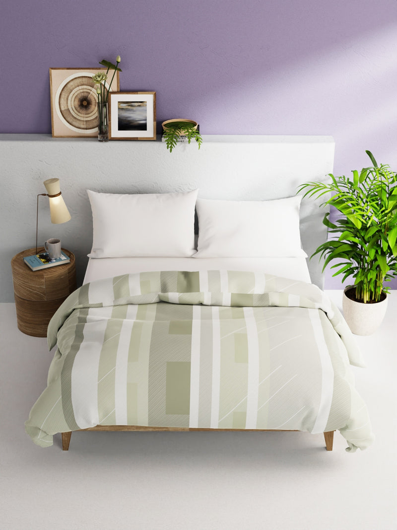 Super Soft 100% Natural Cotton Fabric Comforter For All Weather <small> (stripe-sage)</small>