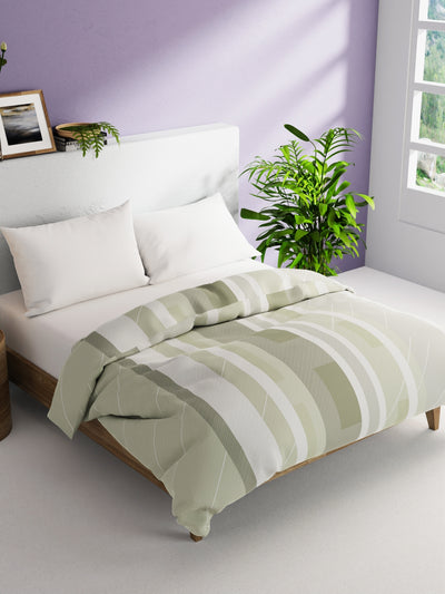 Super Soft 100% Natural Cotton Fabric Comforter For All Weather <small> (stripe-sage)</small>