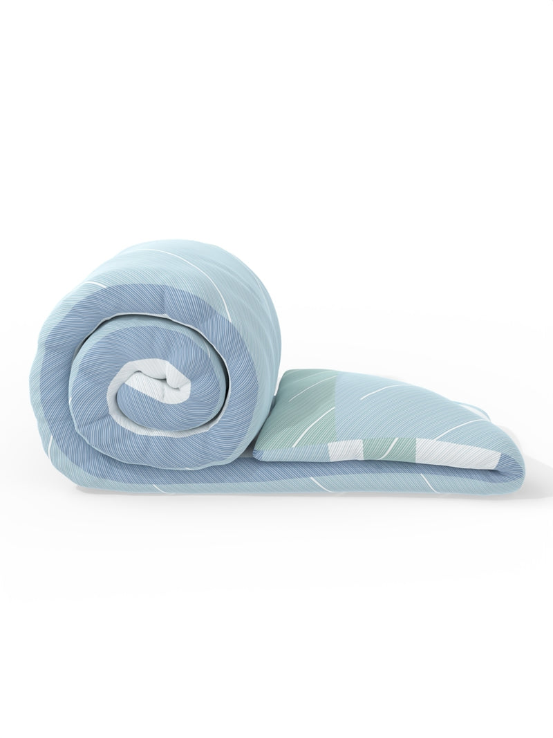 Super Soft 100% Natural Cotton Fabric Comforter For All Weather <small> (stripe-mint/green)</small>