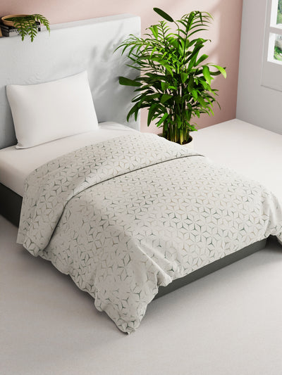 Super Soft 100% Natural Cotton Fabric Comforter For All Weather <small> (geometric-grey/green)</small>